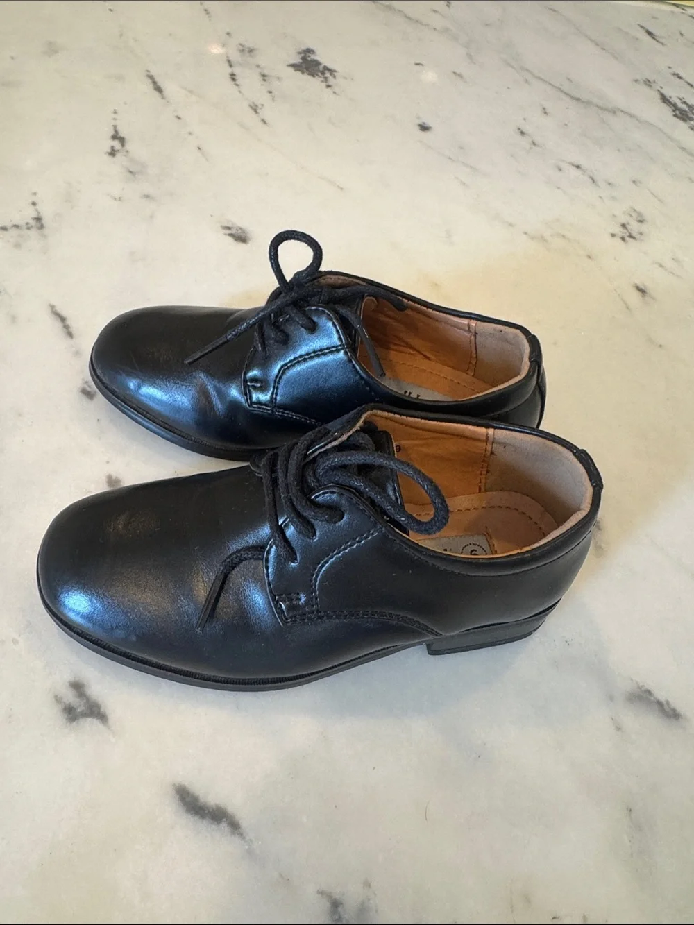 Classic Toddler Boys Black Lace-Up Dress Shoes